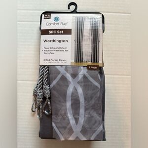 Comfort Bay Worthington Curtains Drapes 5pc Set 37” x 84” NEW NIP